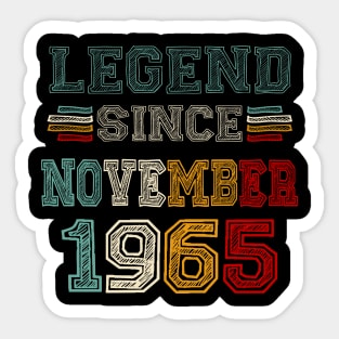 58 Years Old Legend Since November 1965 58th Birthday Sticker